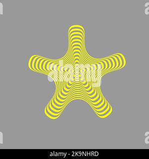 Optical illusion. Abstract vector shape in grey and yellow colors. Stock Vector