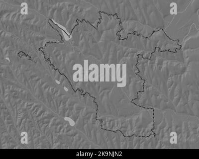 Chisinau, city of Moldova. Bilevel elevation map with lakes and rivers Stock Photo