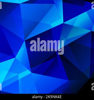 Abstract polygonal deep blue background. Futuristic style. Geometric colorful triangle texture. Bright mosaic surface for print, cover, web design. Ve Stock Vector