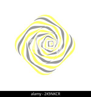 Optical illusion. Abstract vector shape in grey and yellow colors. Stock Vector