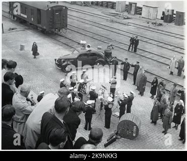 Danish refugees on the train ferry 'Malmö'. Stock Photo