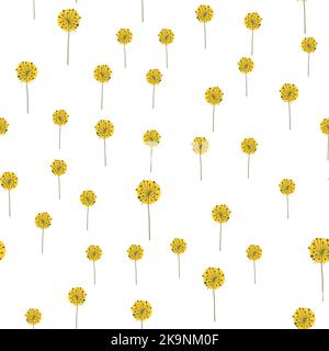 Seamless pattern with dandelion flowers. Minimalists modern style background. Stock Vector