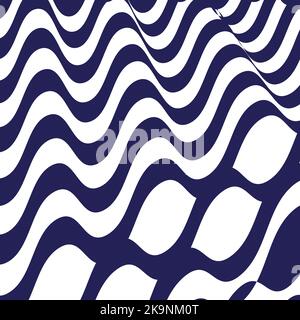 Optical Illusion. Abstract background. Striped wavy distorted texture for design. Twisted line pattern. Stock Vector