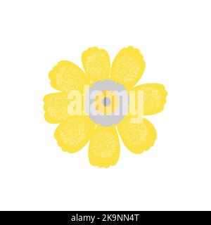 Yellow simple flower. Vector illustration Stock Vector