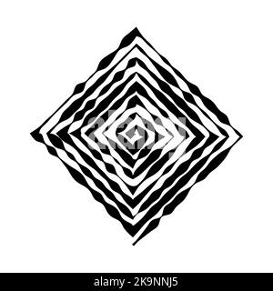 Stylized ornamental element. Rhombus shape Stock Vector