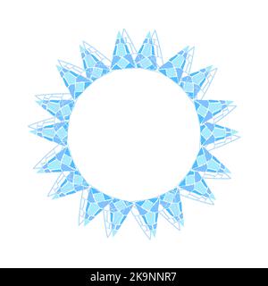 Round frame with geometric pattern. Colorful mosaic border Stock Vector
