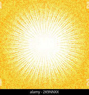 Abstarct golden background with halftone dots. Stipple effect yellow texture Stock Vector
