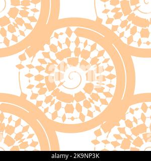 Seamless decorative pattern. Abstract round shape background for textile, paper, stationery, fabric design. Stock Vector