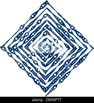 Stylized ornamental element. Rhombus shape Stock Vector