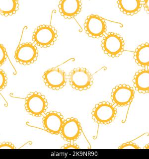 Seamless decorative background of bright stylized sun glasses. Decorative pattern texture for design of wallpaper, wrapping paper, scrapbook, web, tex Stock Vector