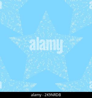 Seamless decorative background with stylized star shapes on blue. Decorative texture for design. Stock Vector