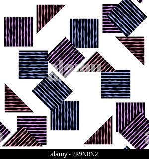 Seamless decorative pattern. Abstract striped shape background for textile, paper, stationery, fabric design. Stock Vector