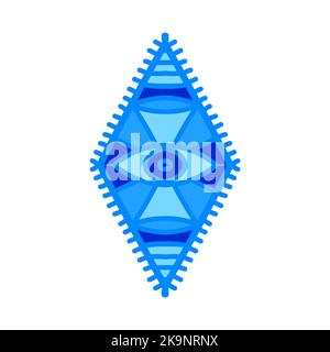 Abstract eye image in blue colors. Occult, sacred geometry, philosophy symbol Stock Vector
