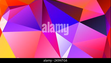 Abstract geometric style colorful background of triangular polygons. Vector illustration. Retro mosaic triangle bright trendy pattern for web, busines Stock Vector