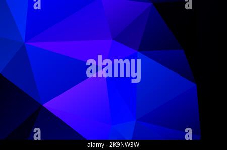 Abstract geometric style blue background of triangular polygons. Vector illustration. Retro mosaic triangle bright trendy pattern for web, business te Stock Vector