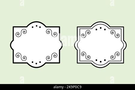 Design with empty elegant label with frame ready to put texts on it over isolated background. Stock Vector