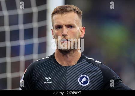 Huddersfield, UK. 29th Oct, 2022. George Long #1 of Millwall during the Sky Bet Championship match Huddersfield Town vs Millwall at John Smith's Stadium, Huddersfield, United Kingdom, 29th October 2022 (Photo by Conor Molloy/News Images) in Huddersfield, United Kingdom on 10/29/2022. (Photo by Conor Molloy/News Images/Sipa USA) Credit: Sipa USA/Alamy Live News Stock Photo