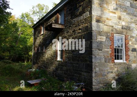 It is a historic house museum located in the northern portion of Pelham Bay Park in the Bronx, New York City. It's  National Historic Landmark. Stock Photo