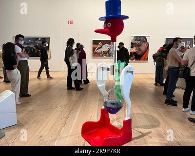 The Whitney Biennial is a biennial exhibition of contemporary American art, typically by young and lesser known artists, on display at the Whitney. Stock Photo