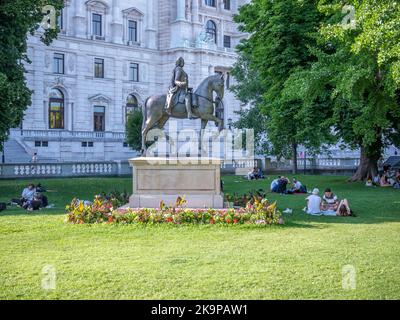 Vienna, Austria - June 2022: Franz Stephan von Lothringen Statue located in Burggarten park in Vienna. Stock Photo