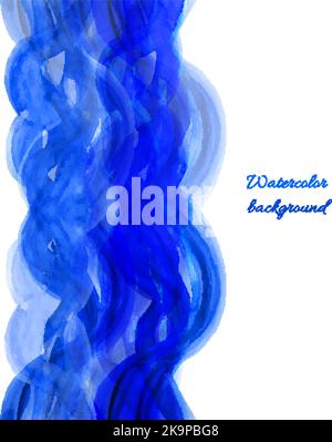 Ornate page cover, watercolor wavy pattern template for design Stock Vector