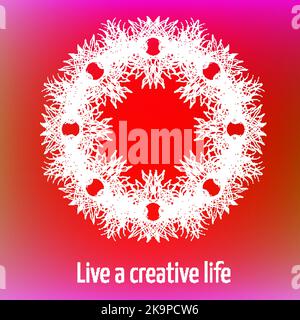 Live a creative life inspirational quote on bright hand painted watercolor background Stock Vector
