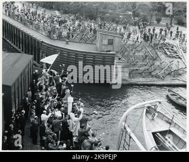 Danish refugees on the train ferry 'Malmö'. Stock Photo