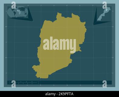 Beni Mellal-Khenifra, region of Morocco. Solid color shape. Corner auxiliary location maps Stock Photo
