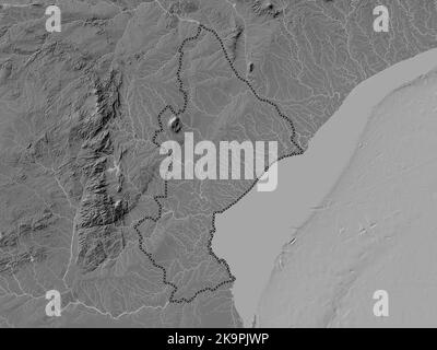 Sofala, province of Mozambique. Elevation map colored in wiki style ...