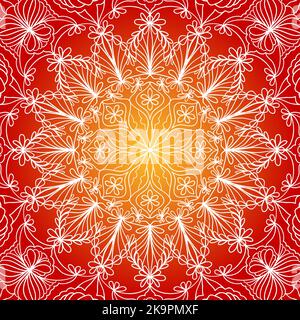 Abstract colorful decorative background with lacy mandala. Stock Vector