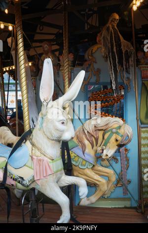 Headless Horseman Halloween Decoration on the Le Carrousel in Bryant Park, NYC, USA  2022 Stock Photo