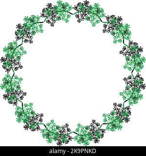 Floral wreath or frame. Botanical detail. Element for design of cards, invitations, poster, banner, web. Stock Vector
