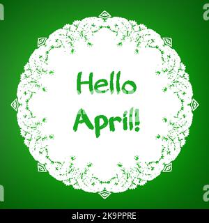 Elegant greeting card with lettering on blurred green background. Stock Vector