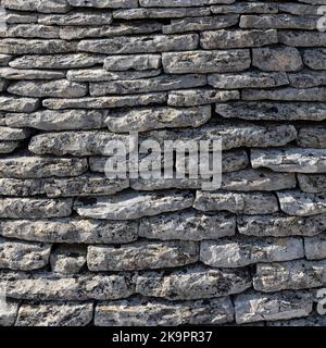 BACKGROUND TEXTURE -  Grey dry stone roof Stock Photo