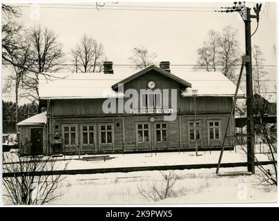 Söderhamn western station house. Stock Photo