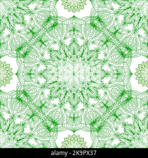 Seamless decorative background with abstract lacy mandalas. Stock Vector