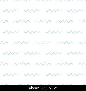 Seamless pattern with hand drawn wavy elements. Minimalist style decorative texture. Textile, stationery, scrapbook, wallpaper design. Vector illustra Stock Vector
