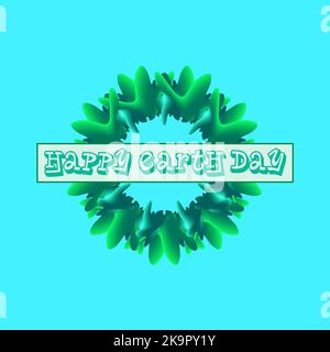 Abstract design in green colors. Happy Earth Day card. Environmental motifs. Stock Vector