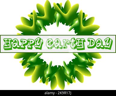 Abstract design in green colors. Happy Earth Day card. Environmental motifs. Stock Vector