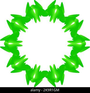 Abstract design in green colors. Environmental motifs. Colorful gradient frame. Stock Vector