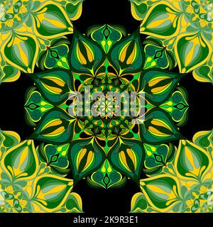 Seamless decorative background with abstract lacy mandalas. Stock Vector