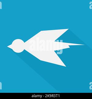 Vector design element in flat style. White bird. Stock Vector
