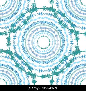 Abstract seamless decortaive pattern with colorful ornaments. Stock Vector