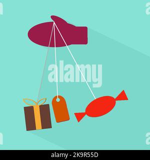 New Year infographic elements in flat style on abstract background. Stock Vector
