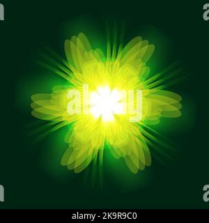 Abstract background. Decorative flare dark green shiny template for design Stock Vector