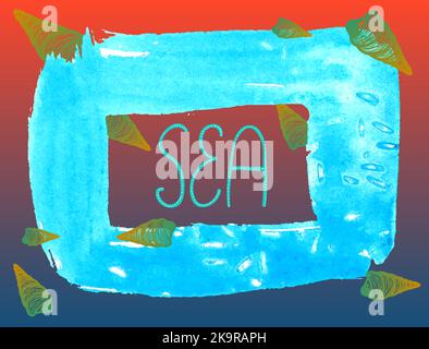 Hand painted colorful frame or border. Creative element for design. Stock Vector