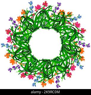 Hand painted colorful frame or border. Creative element for design. Stock Vector
