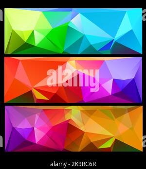 Abstract polygonal background. Futuristic style. Geometric colorful triangle texture. Mosaical surface. Stock Vector