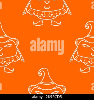 Seamless abstract background with pumpkins, vector illustration Stock Vector