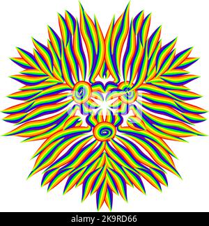 Abstract stylized pattern. Rainbow decorative ornament design. Stock Vector